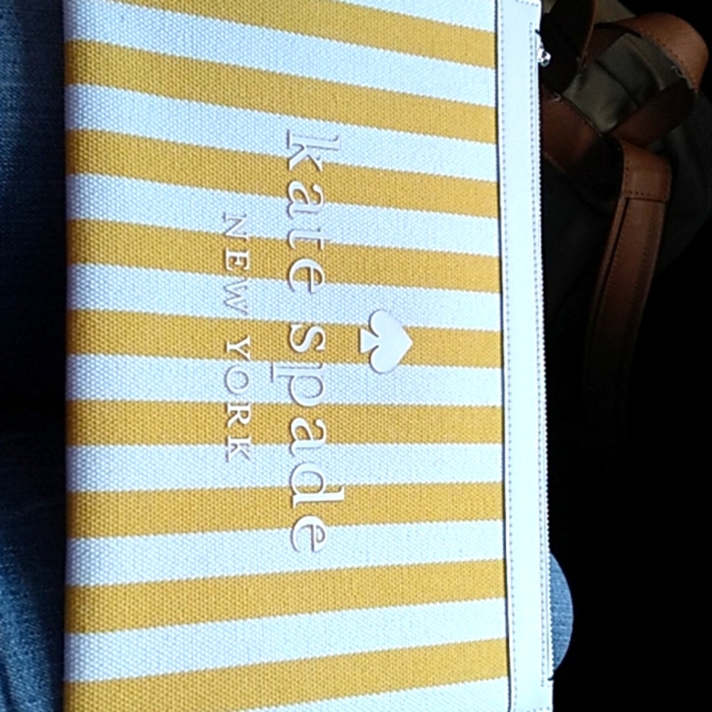 Kate spade striped zip pouch